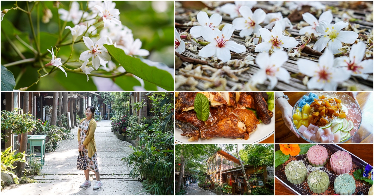 [苗栗景點]卓也小屋度假園區-2021桐花螢火蟲季 油桐花鋪滿地面宛如四月雪 卓也小屋一泊二食 下午茶 晚餐超豐富 薄荷烤雞 大碗公彩色粉粿冰必吃 卓也小屋導覽地圖  苗栗三義景點  卓也書園子 景觀餐廳 卓也藍染DIY @跳躍的宅男