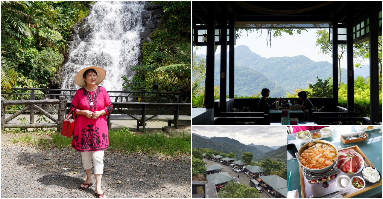 [新北三峽景觀餐廳]花岩山林景觀餐廳-有瀑布步道的民宿餐廳，三峽櫻花季來可看櫻花，烤肉場地大到嚇死人!