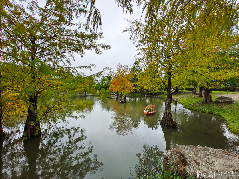 [花蓮吉安美食]松湖驛站-超好拍的花蓮景觀餐廳「擁有夢幻落羽松湖泊」香草烤雞、合菜，花蓮落羽松景點