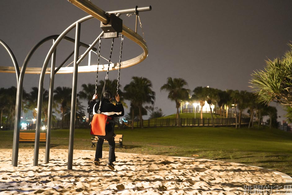 [花蓮親子景點]太平洋共融公園「花蓮最大軌道滑索遊具」晚上開燈給你玩! 怕曬太陽就來這裡了! 無障礙遊具，超大沙坑、大型攀爬遊具，太平洋公園南濱段、兩潭自行車道