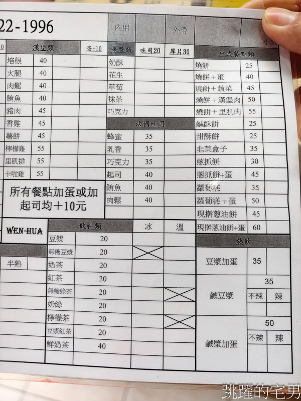 [花蓮早餐]文華早餐專賣店-韭菜盒加半熟蛋真的有夠爽，手工酥皮蛋餅，甜燒餅，韭菜盒、花蓮蛋餅推薦