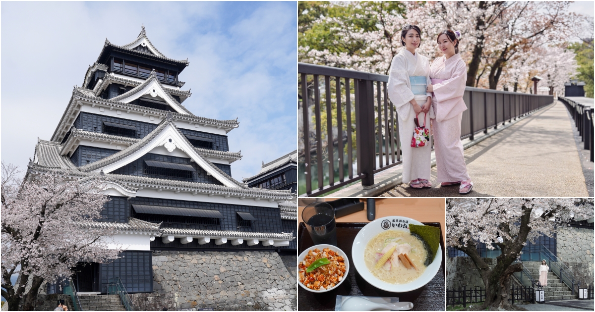 [熊本景點]2025熊本城櫻花、周邊散策、我在熊本吃了半夜也有開的濃郁雞白湯拉麵