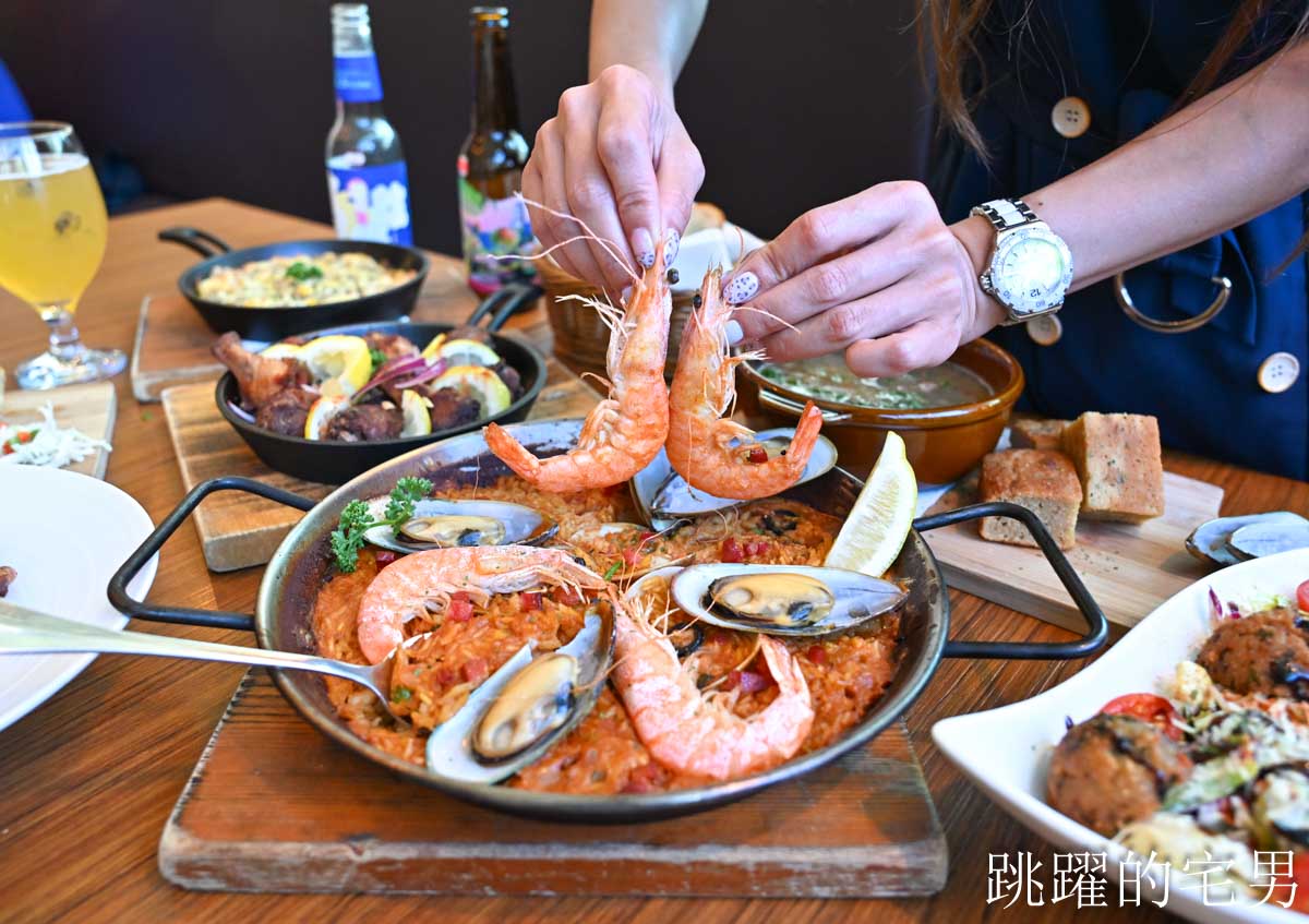 [林口餐酒館]ABV Bar&Kitchen地中海餐酒館林口旗艦店-最美林口聚會餐廳，歐洲酒窖風挑高8米180度全落地窗，西班牙海鮮燉飯等異國料理300款精釀啤酒，三井Outlet附近美食