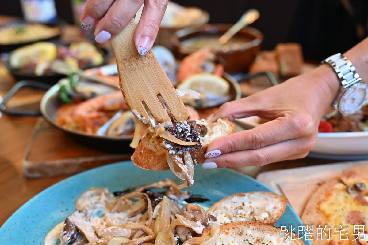 [林口餐酒館]ABV Bar&Kitchen地中海餐酒館林口旗艦店-最美林口聚會餐廳，歐洲酒窖風挑高8米180度全落地窗，西班牙海鮮燉飯等異國料理300款精釀啤酒，三井Outlet附近美食