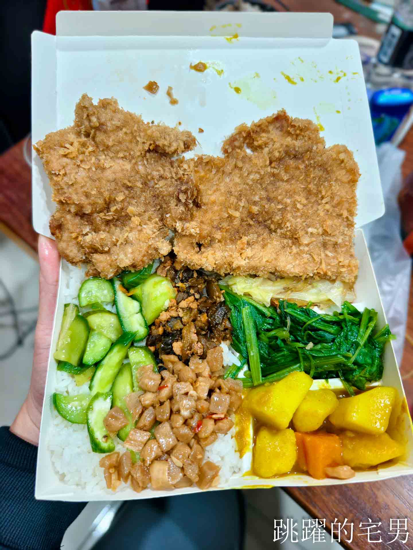 [吉安美食]富麗正記便當-好吃花蓮便當份量夠，必點燒肉便當，排骨份量多，大隻現炸雞腿吃很爽