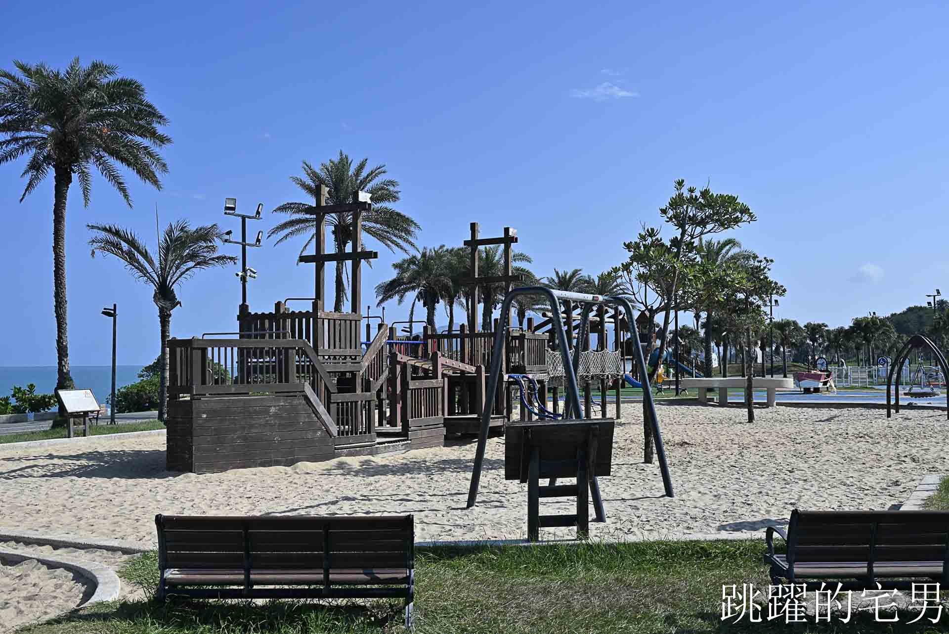 [花蓮親子景點]2026花蓮太平洋公園全新升級-海景第一排免費健身房！晚上開燈很明亮的花蓮共融公園、花蓮看海景點推薦