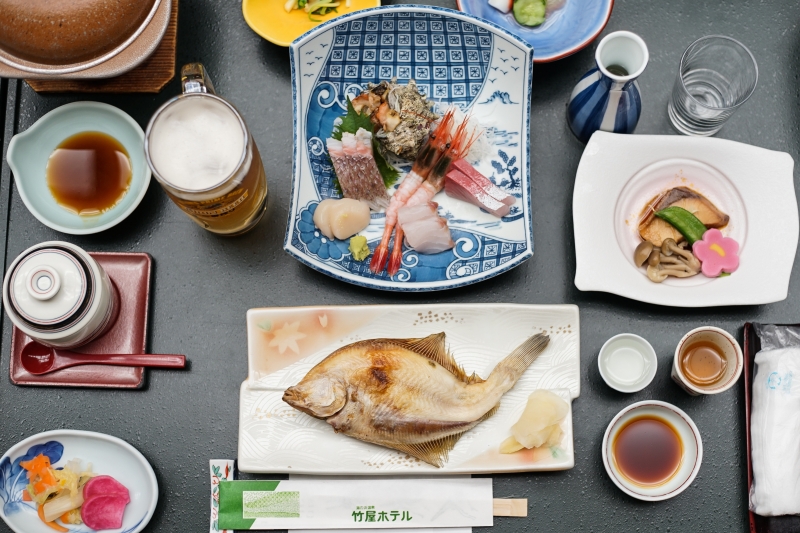 [日本山形鶴岡住宿]湯野浜温泉 竹屋ホテル 一泊二食 浜燒鯛魚超美味 讓人吃到說不出話   東北溫泉旅館推薦